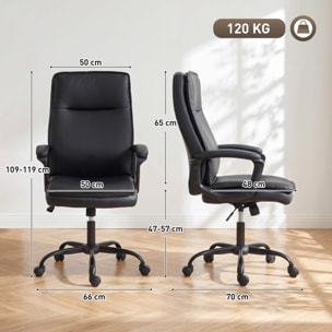 Chaise de bureau manager accoudoirs rembourrés métal synthétique noir
