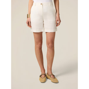 Oltre - Short 100% lino - Blanco