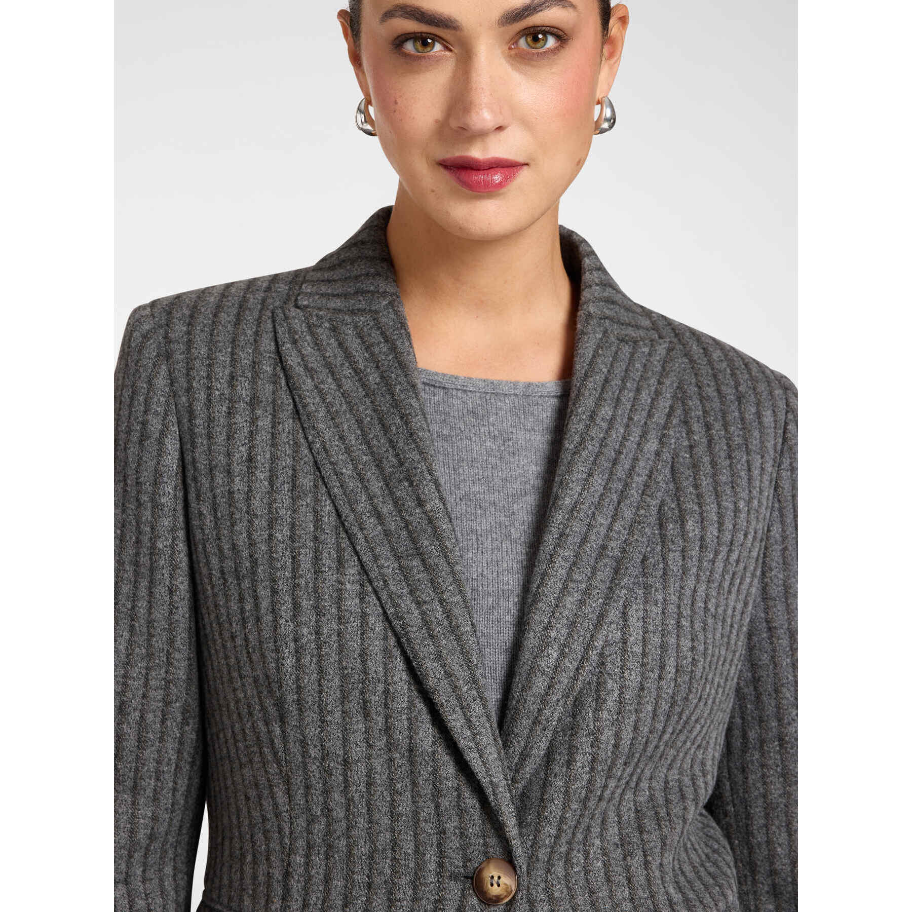 Elena Mirò - Blazer jacquard de rayas - Gris