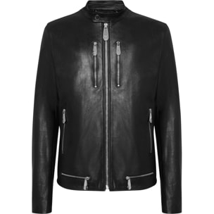 PHILIPP PLEIN Leather Moto Jacket