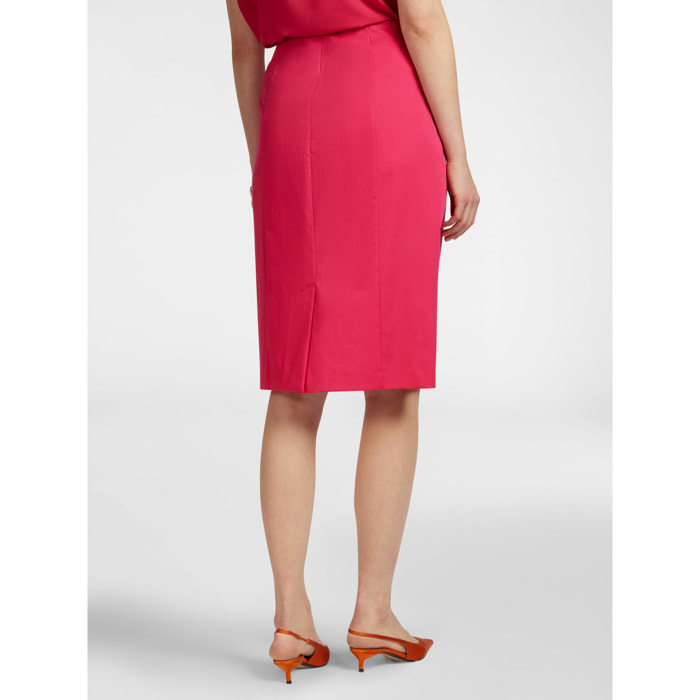 Elena Mirò - Falda recta de color liso - Rojo