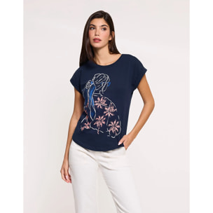Camiseta Manga Corta Azul Marino - Bretonne