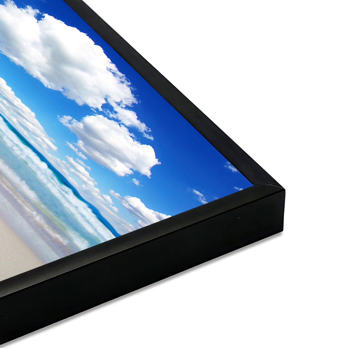 Affiche encadrée étoile de mer sur plage Affiche + cadre en métal - Noir