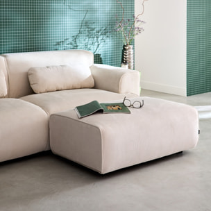 Pouf, repose-pieds pour canapé 3 places Wallas velours côtelé WALLAS