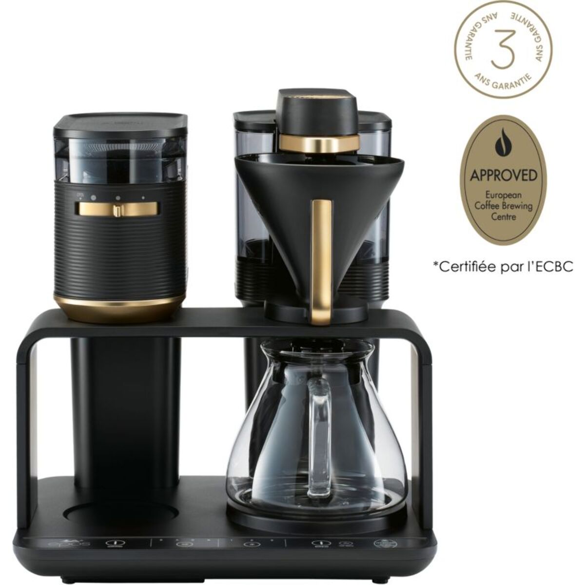 Cafetière filtre MELITTA EPOS avec broyeur intégré Schwarz-Gold