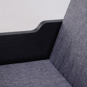 Bibliothèque banc 2 en 1 design contemporain 6 casiers 3 coussins fournis 102L x 30l x 61H cm noir gris