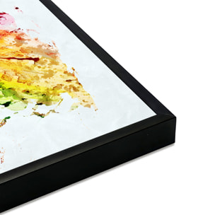 Affiche encadrée carte du monde aquarelle Affiche + cadre en métal - Noir