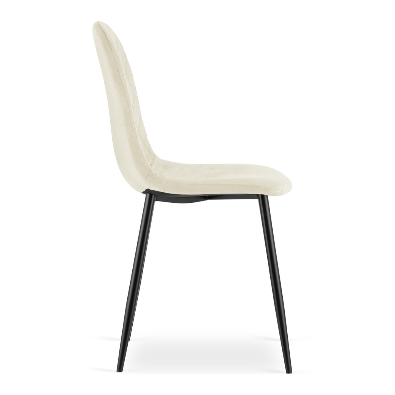 Set di 2 sedie Asti in velluto beige e metallo nero