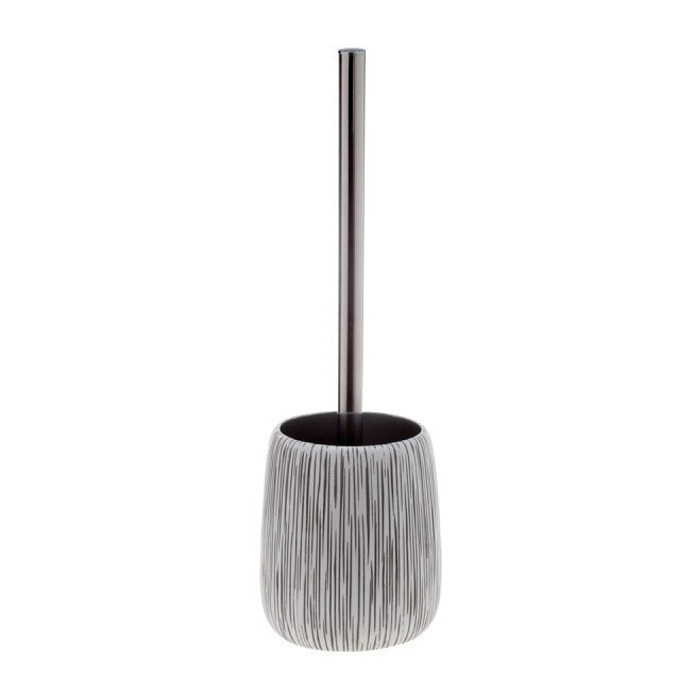 brosse Wc avec support Polyresine HOLLIS Blanc & Taupe Spirella