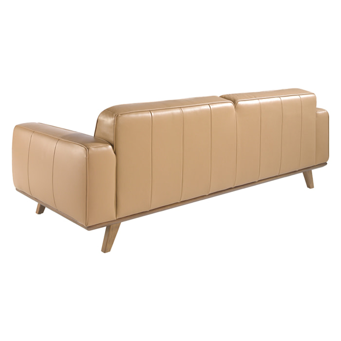 Sofá 3 plazas en piel de vacuno 227x95x78cm