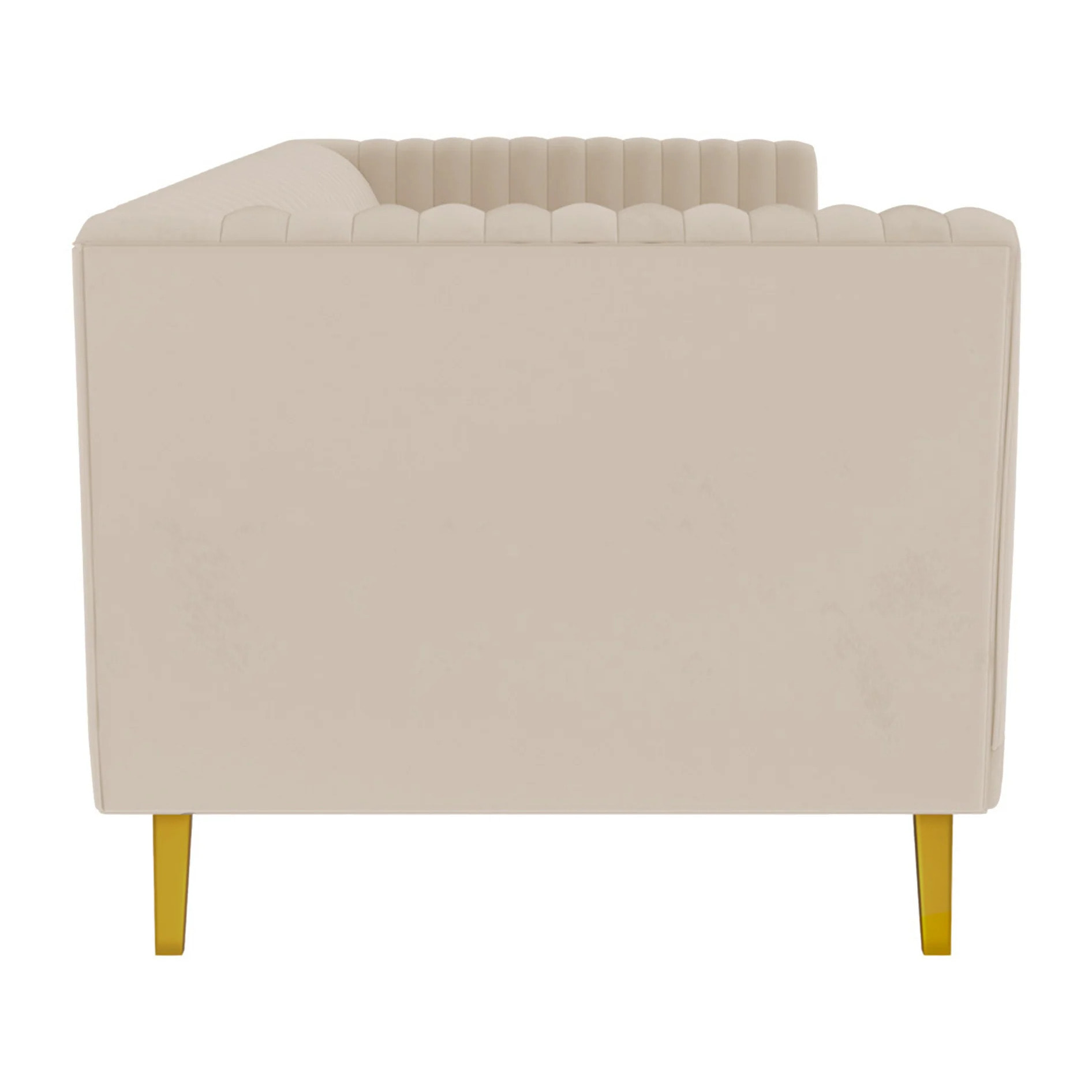 Canapé 2 places en velours beige - Gatsby