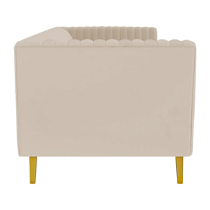 Canapé 2 places en velours beige - Gatsby