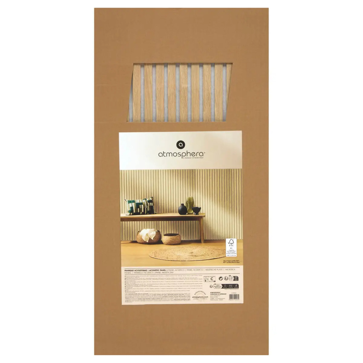 Panneau décoratif mural Colva beige fond gris 120x60cm