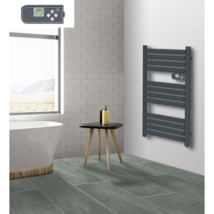 sèche-serviettes sans fluide lames plates gris 500W