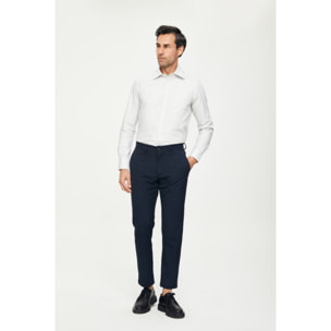 Camicia Uomo 1 Bottone Italiano Slim Cotone Riga Media Verde Medio/Bianco