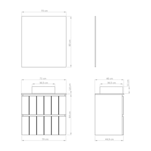 Conjunto de baño LAND Alday, 70 cm, Blanco