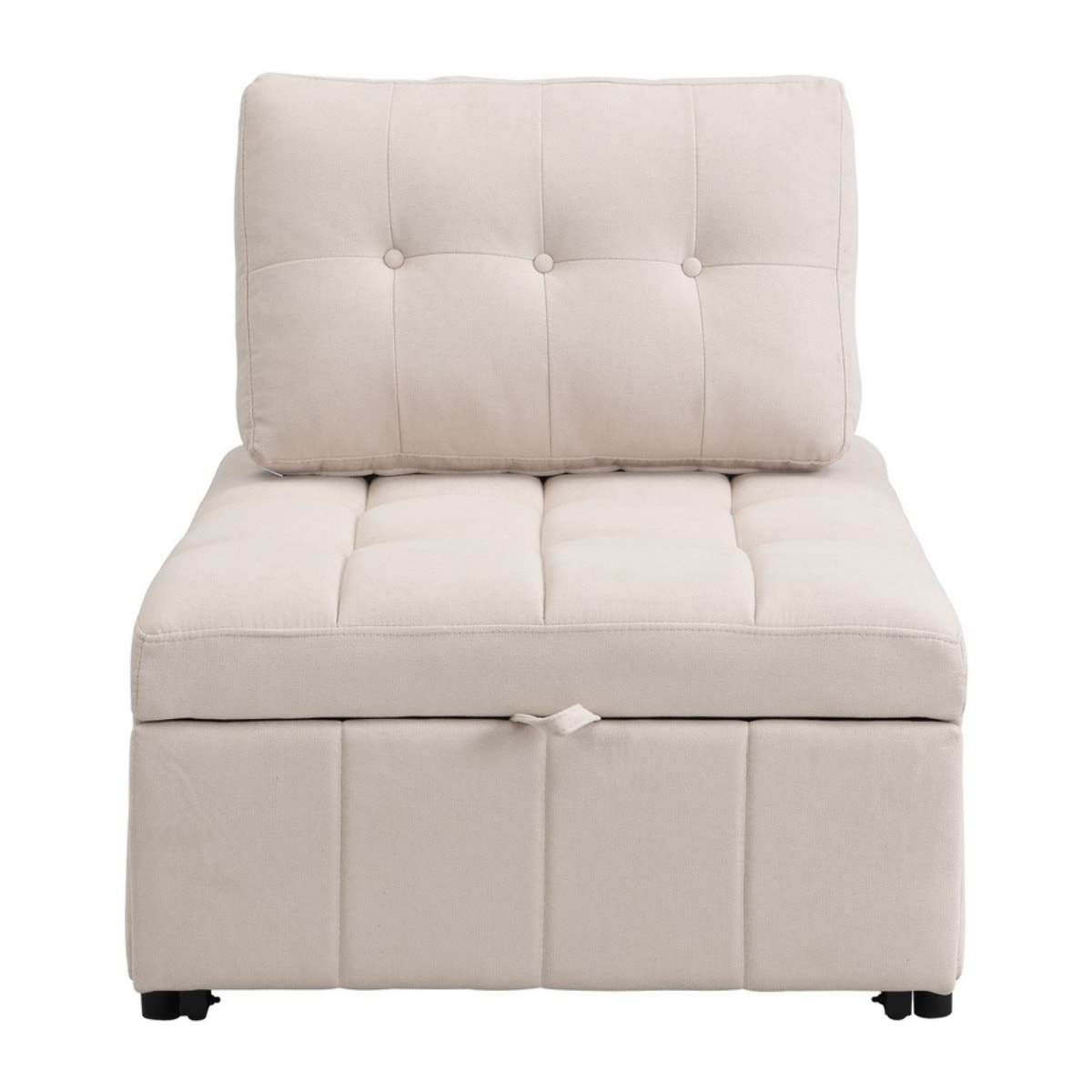 Poltrona letto singolo moderna in tessuto beige - Orleans