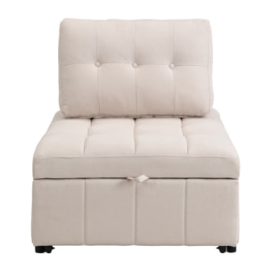 Poltrona letto singolo moderna in tessuto beige - Orleans