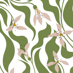 Tableau floral vert et beige style organique moderne Toile imprimée