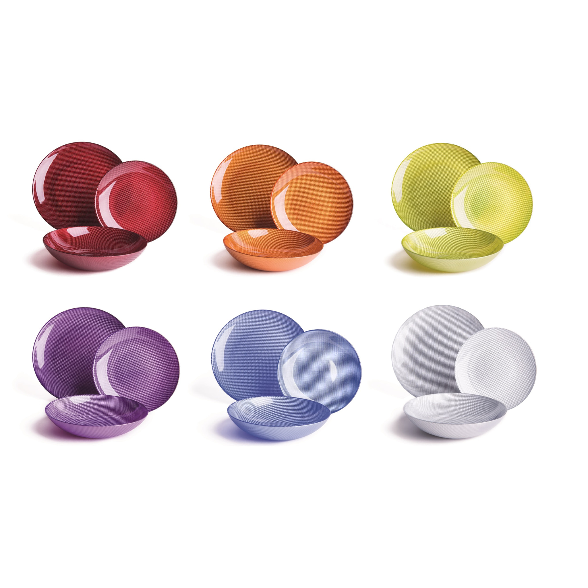 Servizio piatti 18 pezzi Excelsa – Diamond, Vetro Multicolore