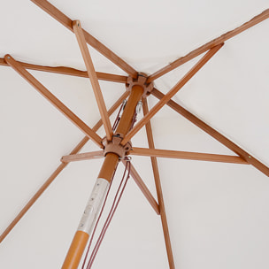 Sombrilla áÂngulo Inclinable De Madera BambáÂº 2x1,5m Crema