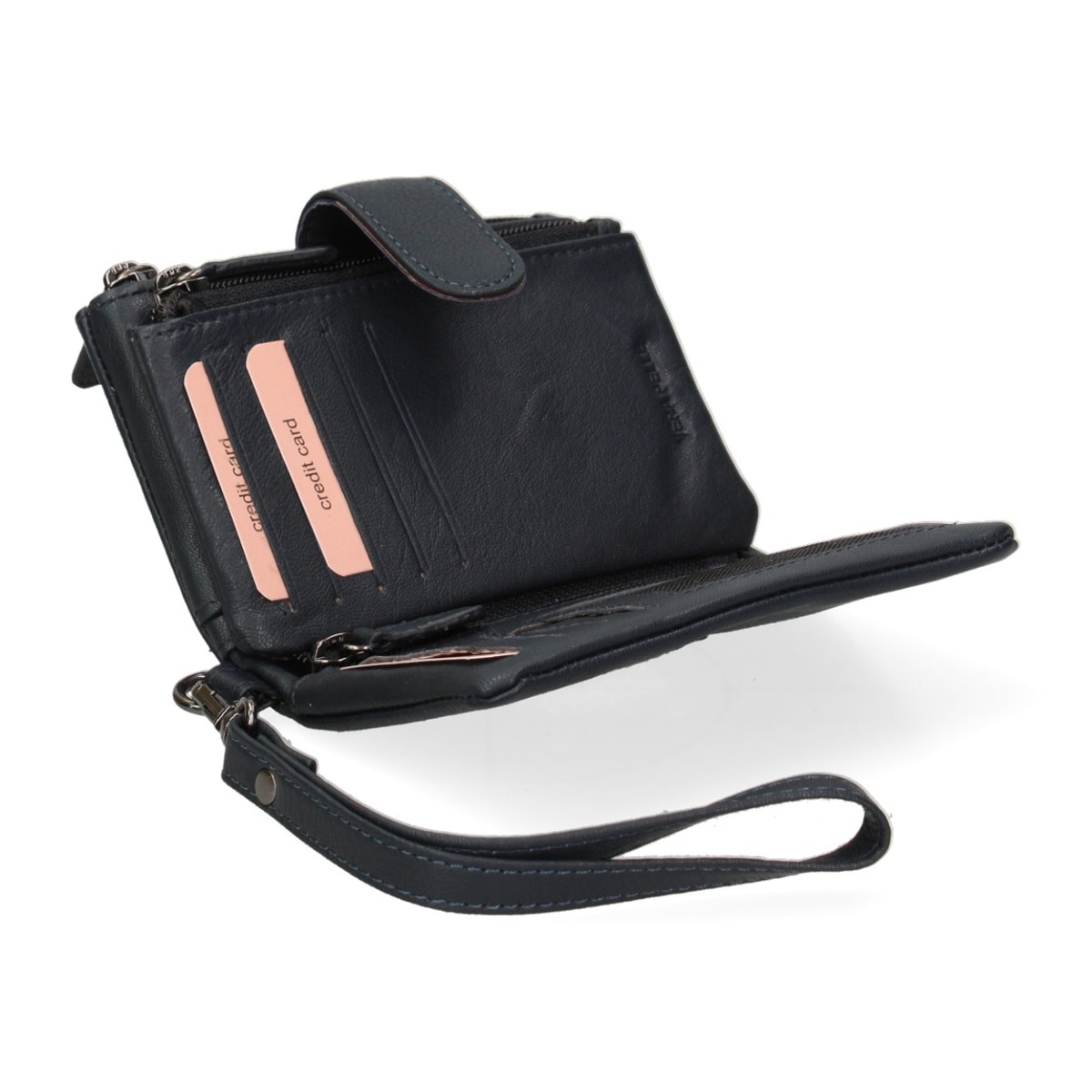 Portafoglio donna in vera pelle - Modello False - Casual - 13.5 x 10.0 x 3.0 cm