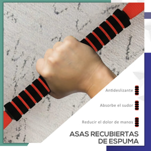Kit de Mancuernas Ajustables 20kg 4 en 1 Juego de Pesas con Kettlebell Barra de Pesas para Entrenamiento de Fuerza en Hogar Gimnasio Oficina Rojo