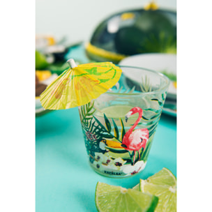 Set 6 Bicchieri Excelsa – Tropical Chic, Vetro Multicolore