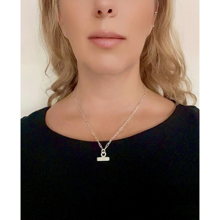 Collar Barra Petit cadena plata 10µ