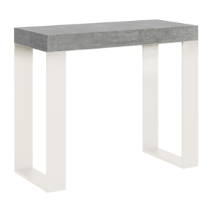 Console Extensible 90x40/196 cm Tecno Small Noyer cadre Blanc