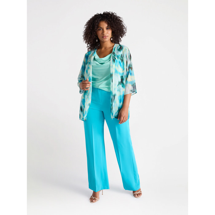 Fiorella Rubino - Chaqueta de georgette estampada - Green Water