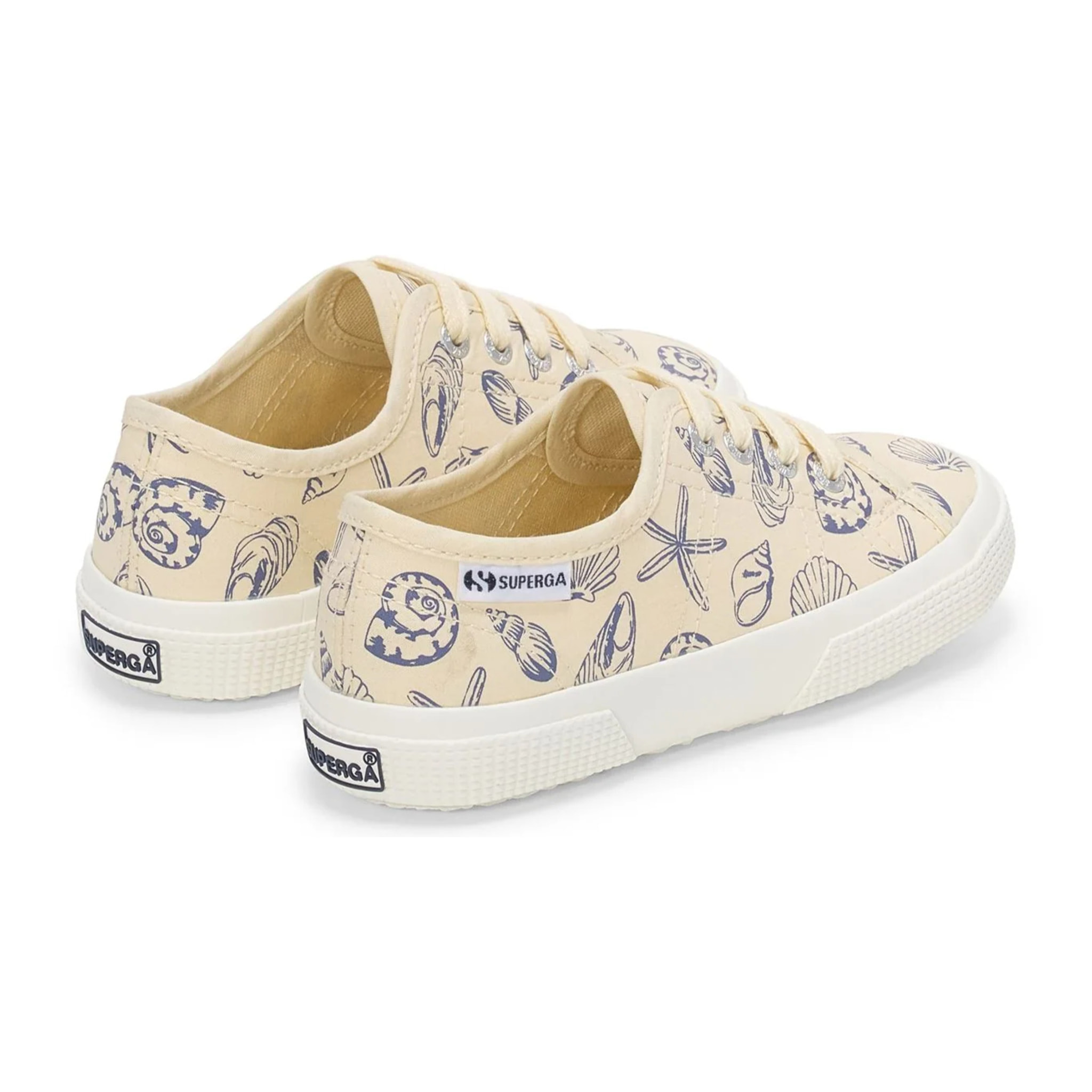 Le Superga Bambino/a Beige 3750 Kids Seashells Print Leggera
