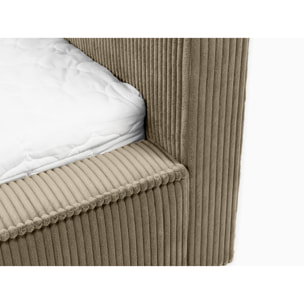 Swan - lit coffre - 160x200 cm - sommier inclus - en velours côtelé grosses côtes - Taupe