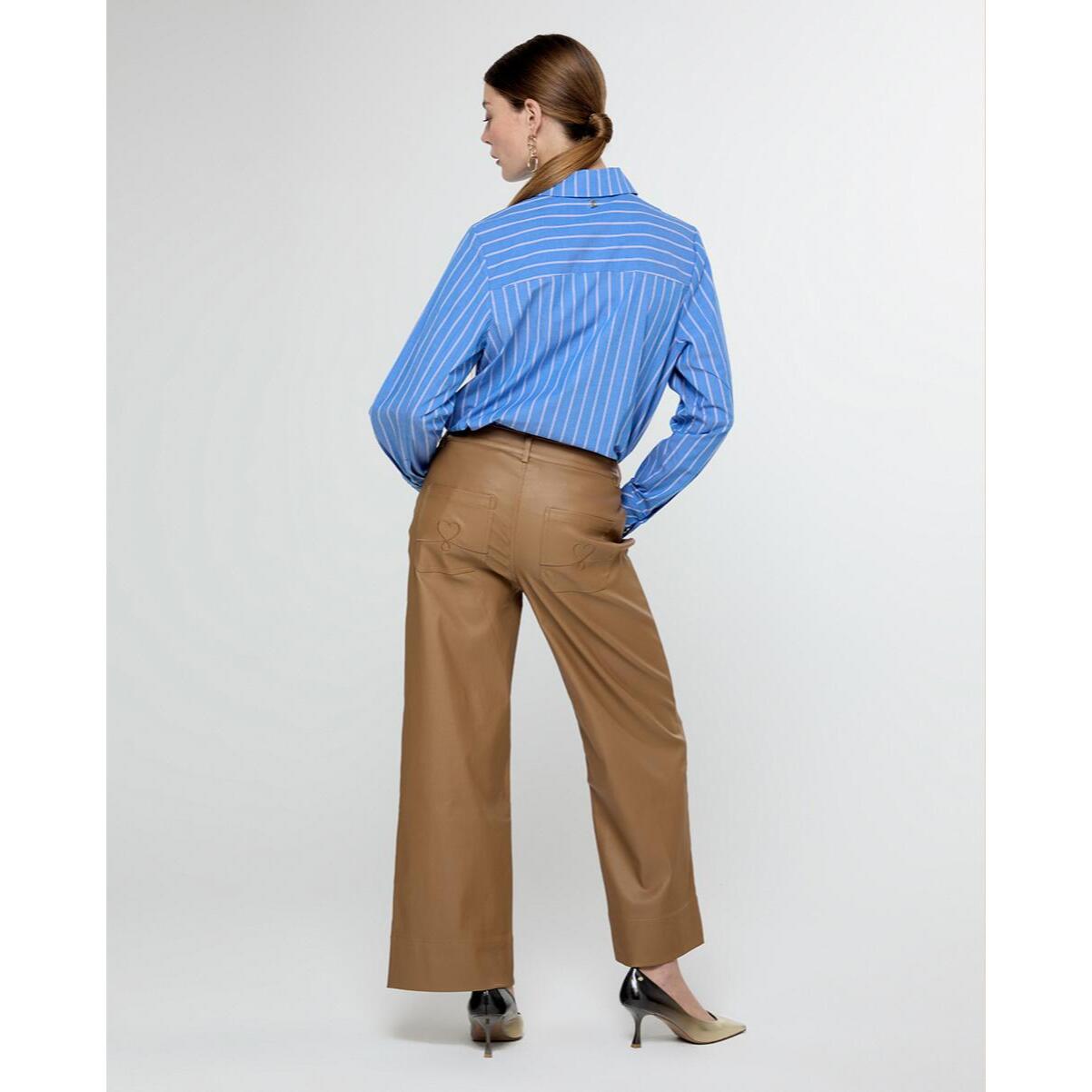 Pantaloni culotte cerati con orlo