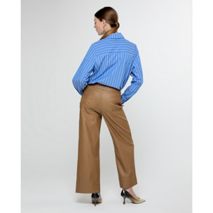 Pantaloni culotte cerati con orlo