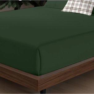 Parure de lit 100% coton Vert Uni