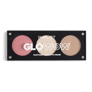 INGLOT GLOWOW Face Palette, Paleta de Contouring, Iluminador, Colorete, Un contorno perfecto, Ya combinados para que el look quede con las tonalidades que más se adaptan a tu piel, Bronceador + Iluminador + Rubor. 7Gr.