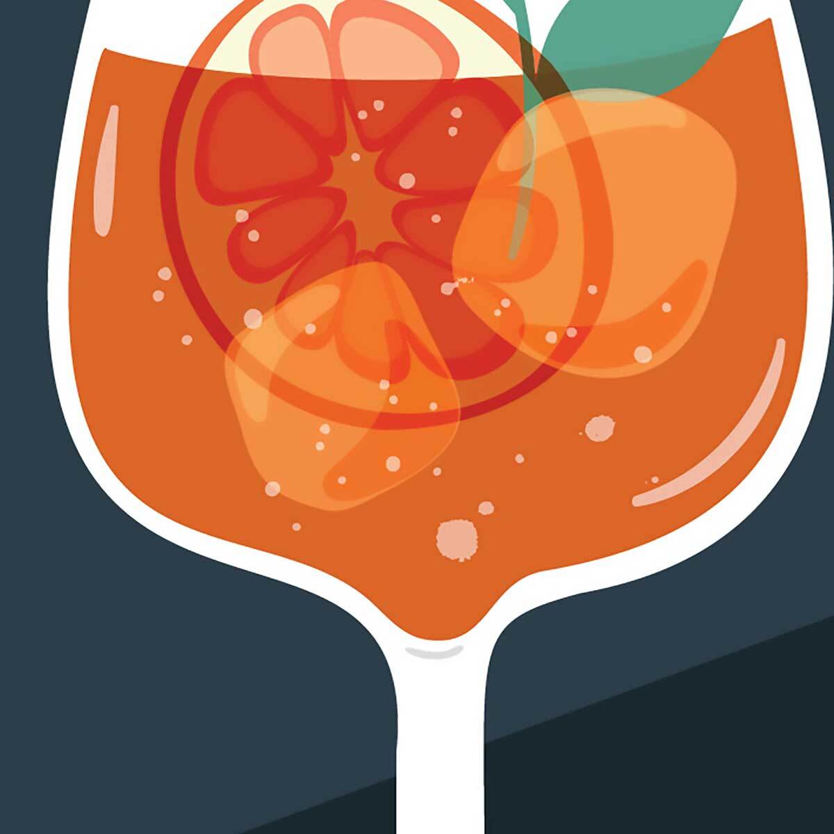 Affiche encadrée cocktail agrumes moderne Affiche + cadre en métal - Noir