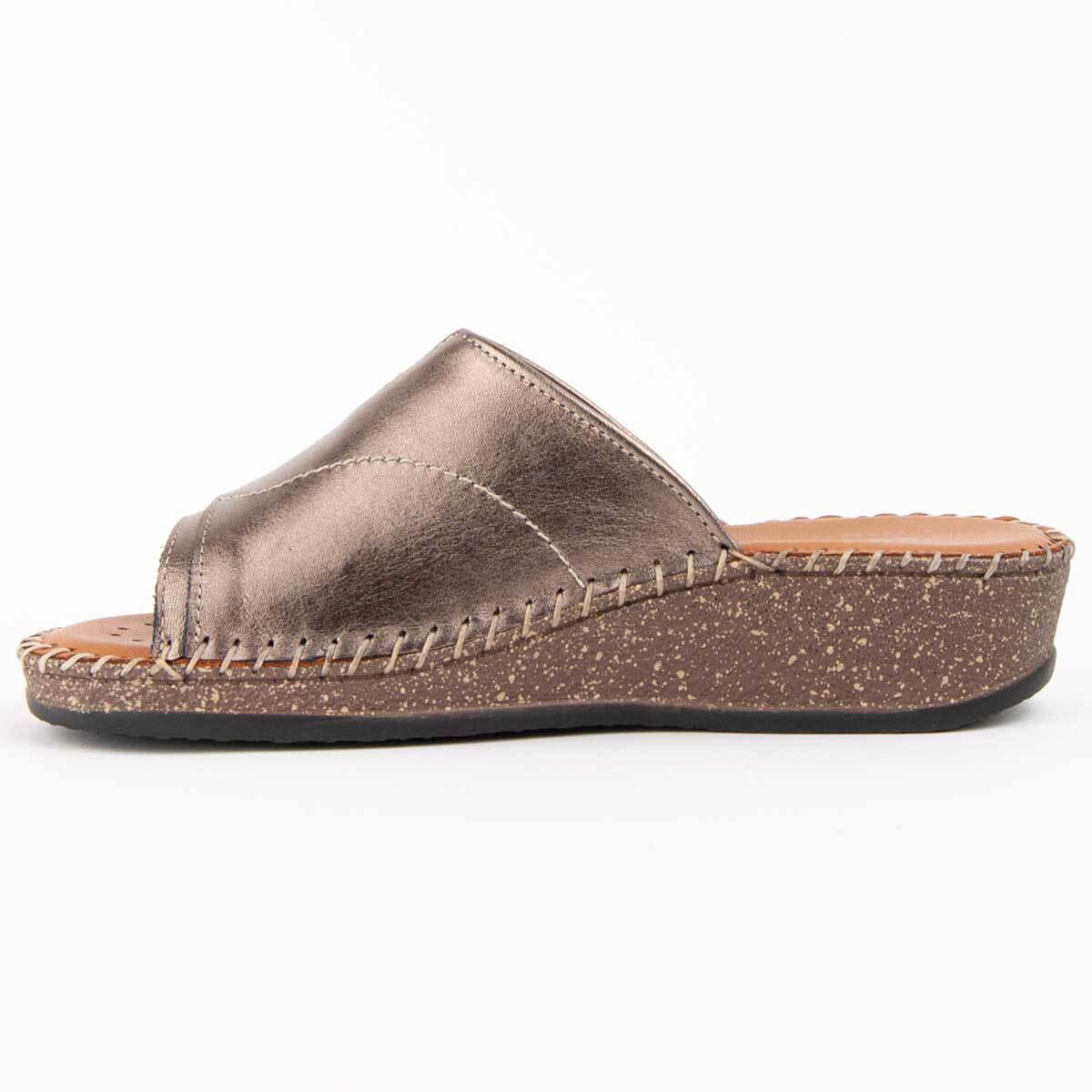 Sandalia De Cuña - Gris - Altura: 4 Cm