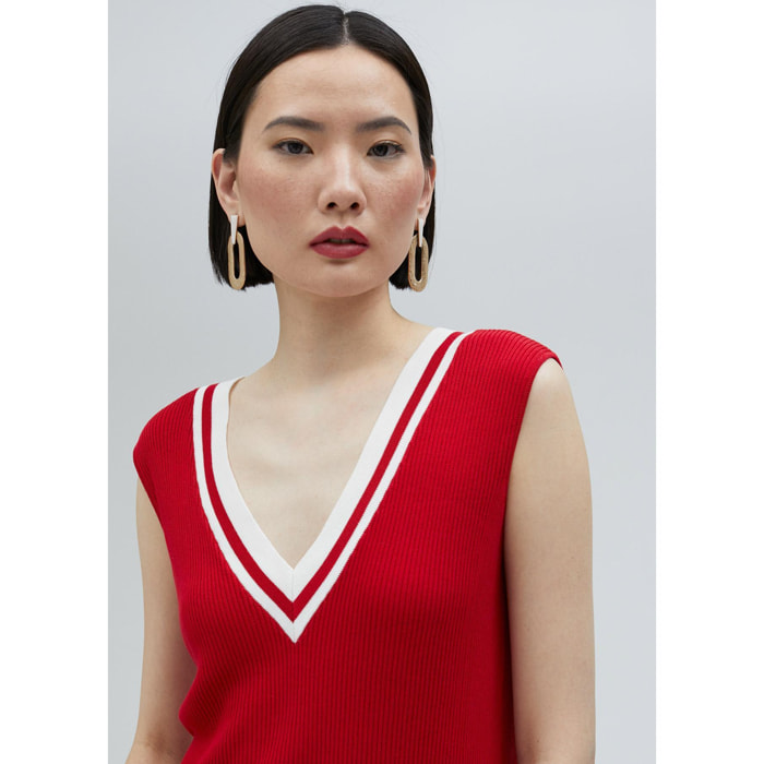 Top in maglia bicolore