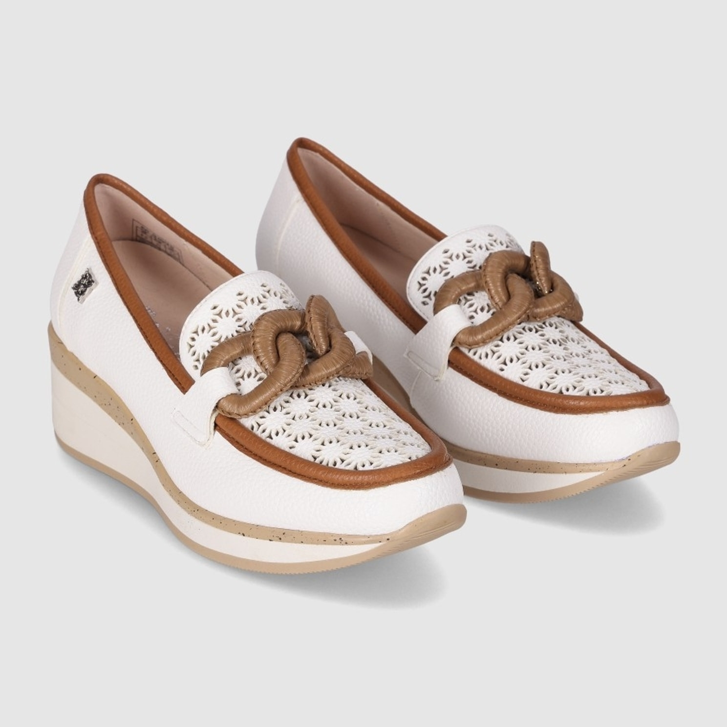 Zapatos de Piel - Blanco - Tacón: 4 cm