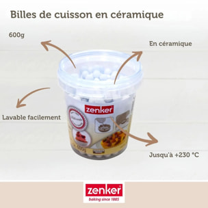 2 pots 600g billes de cuisson pour pâte sablée Zenker Smart Pastry