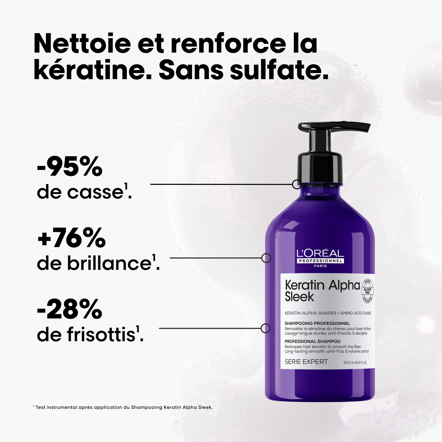 Serie Expert Keratin Alpha Sleek - Shampoing Disciplinant à la Kératine