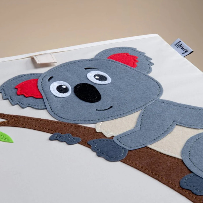 Boîte de rangement en tissu pour enfant "koala" sur fond clair, compatible Ikea Kallax Lifeney