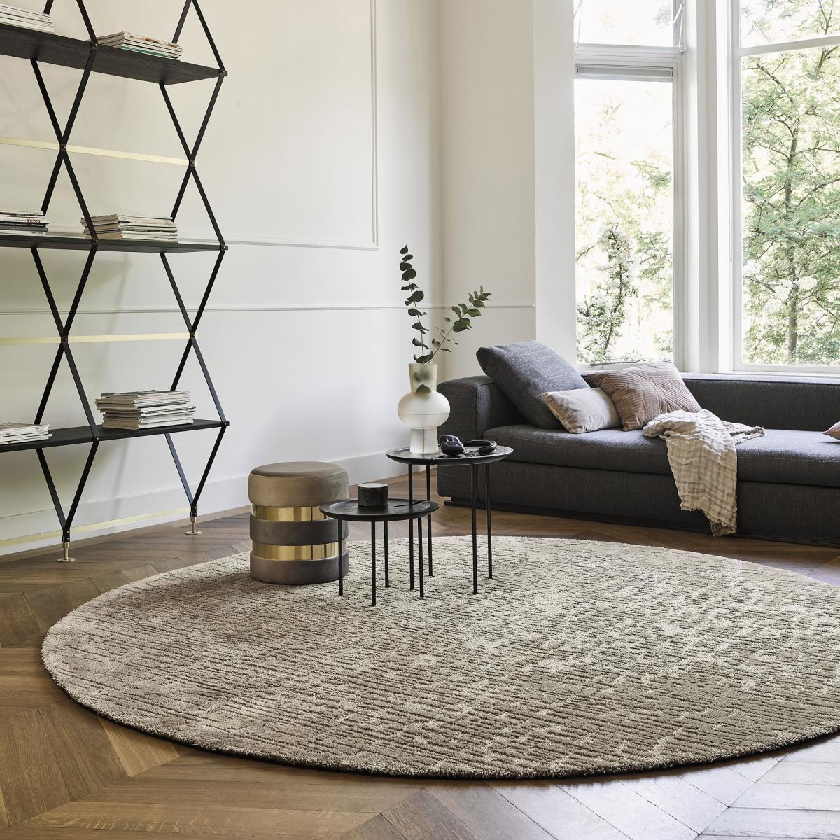 Tapis salon et chambre tufté en laine motif géométrique FISO