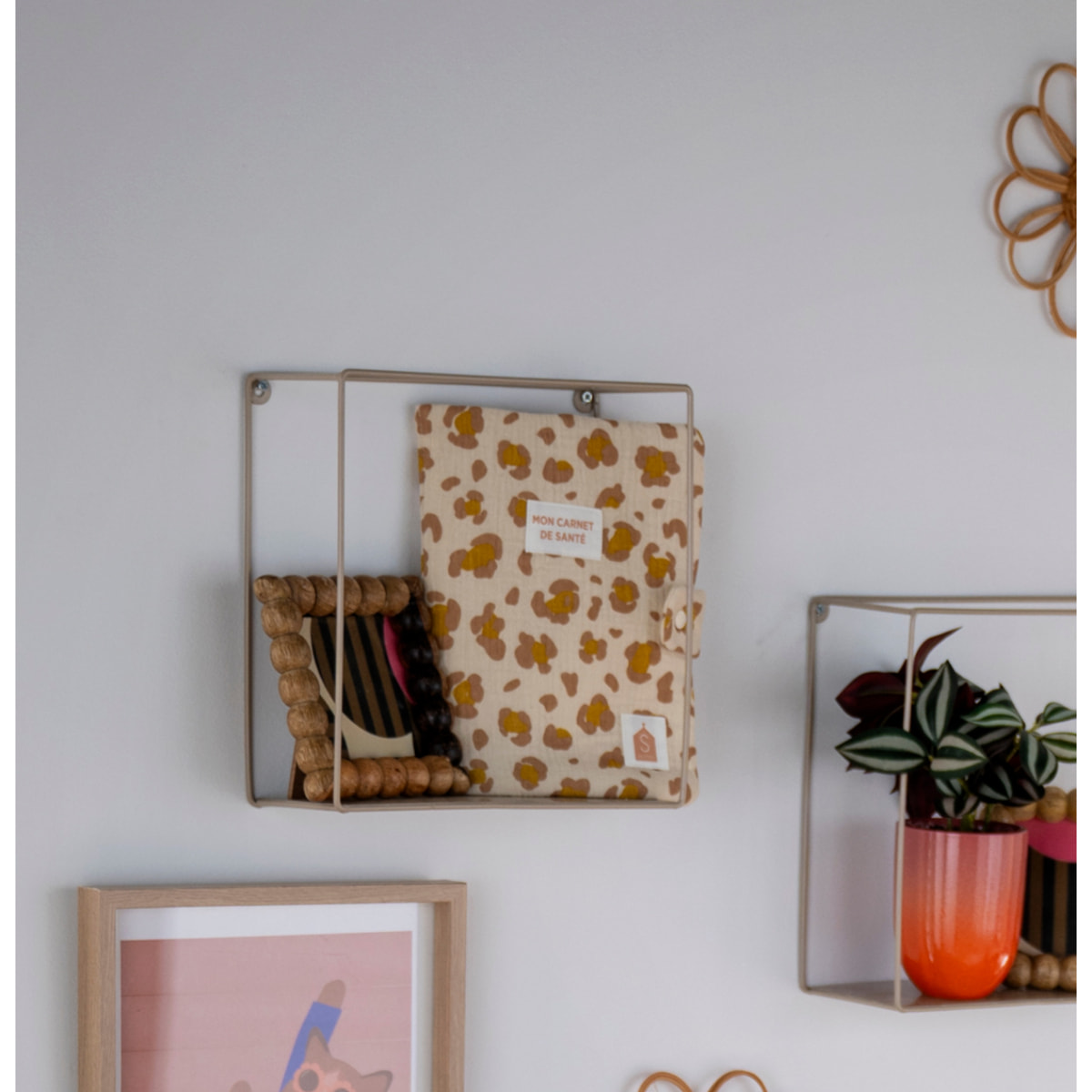 Protège carnet de santé léopard en gaze de coton