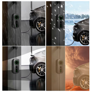 Caricatore A03 per auto elettrica Tipo 2, EV e PHEV, con 32A e 7KW. App di controllo e schermo LCD.