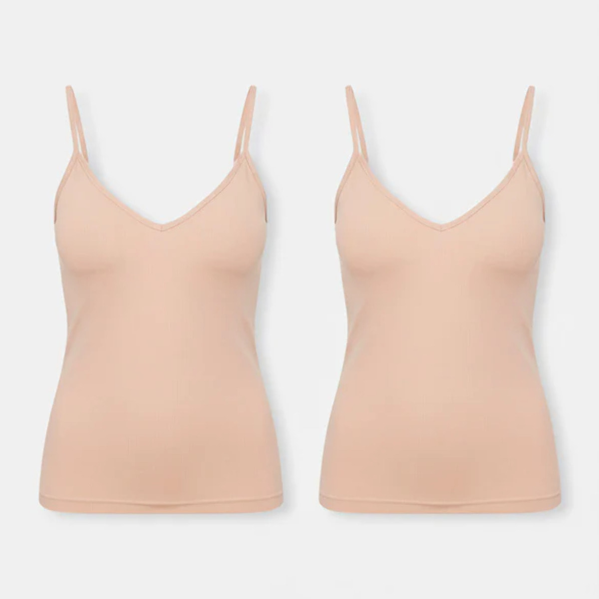 Confezione da 2 canotte in cotone beige