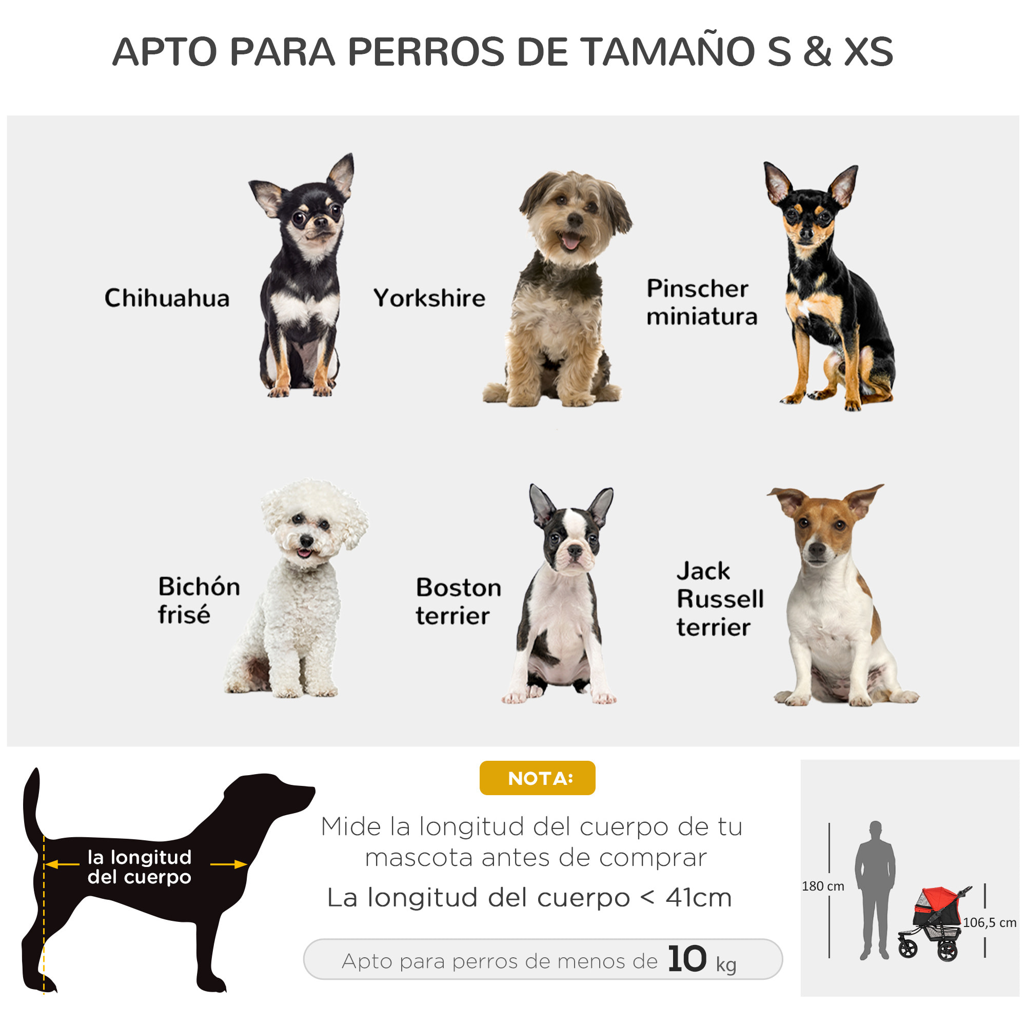 Cochecito para Mascotas Plegable Carritos para Perros con 3 Ruedas Puerta Ventanas de Malla Cesta de Almacenaje y Correas de Seguridad Marco Acero 109,5x57,5x106,5 cm Rojo