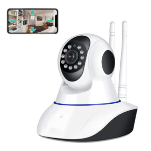 V11 Telecamera IP WiFi 360 ° HD 720P motorizzata, visione notturna, rilevatore di movimento